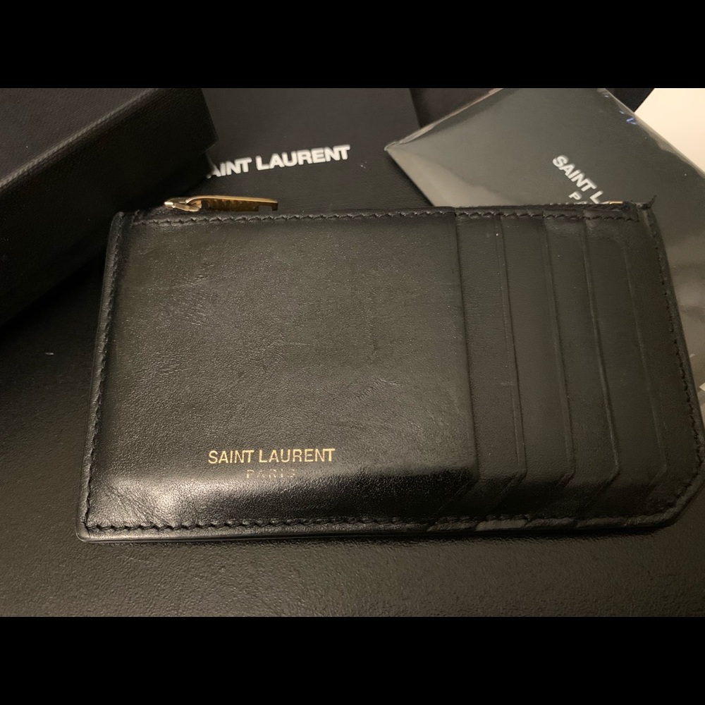 Yves Saint Laurent Fragments Zipped Card Case